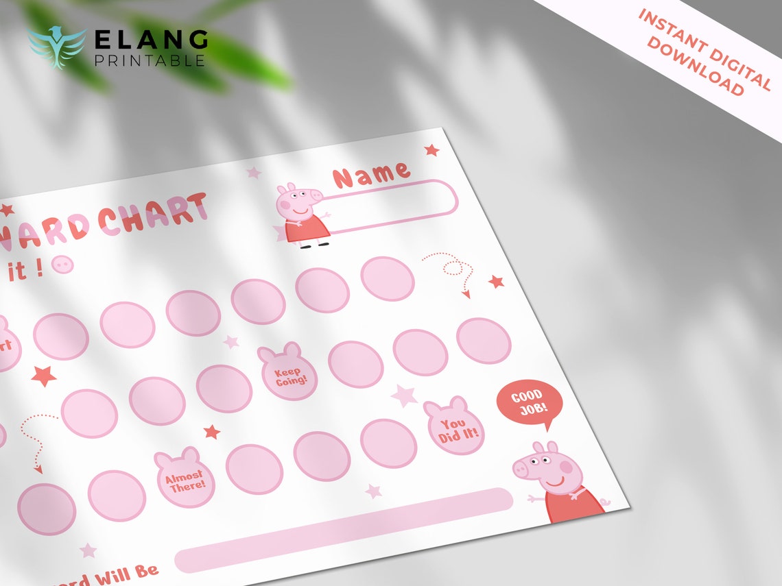 Printable Peppa Pig Reward Chart Instant Download Reward | Etsy