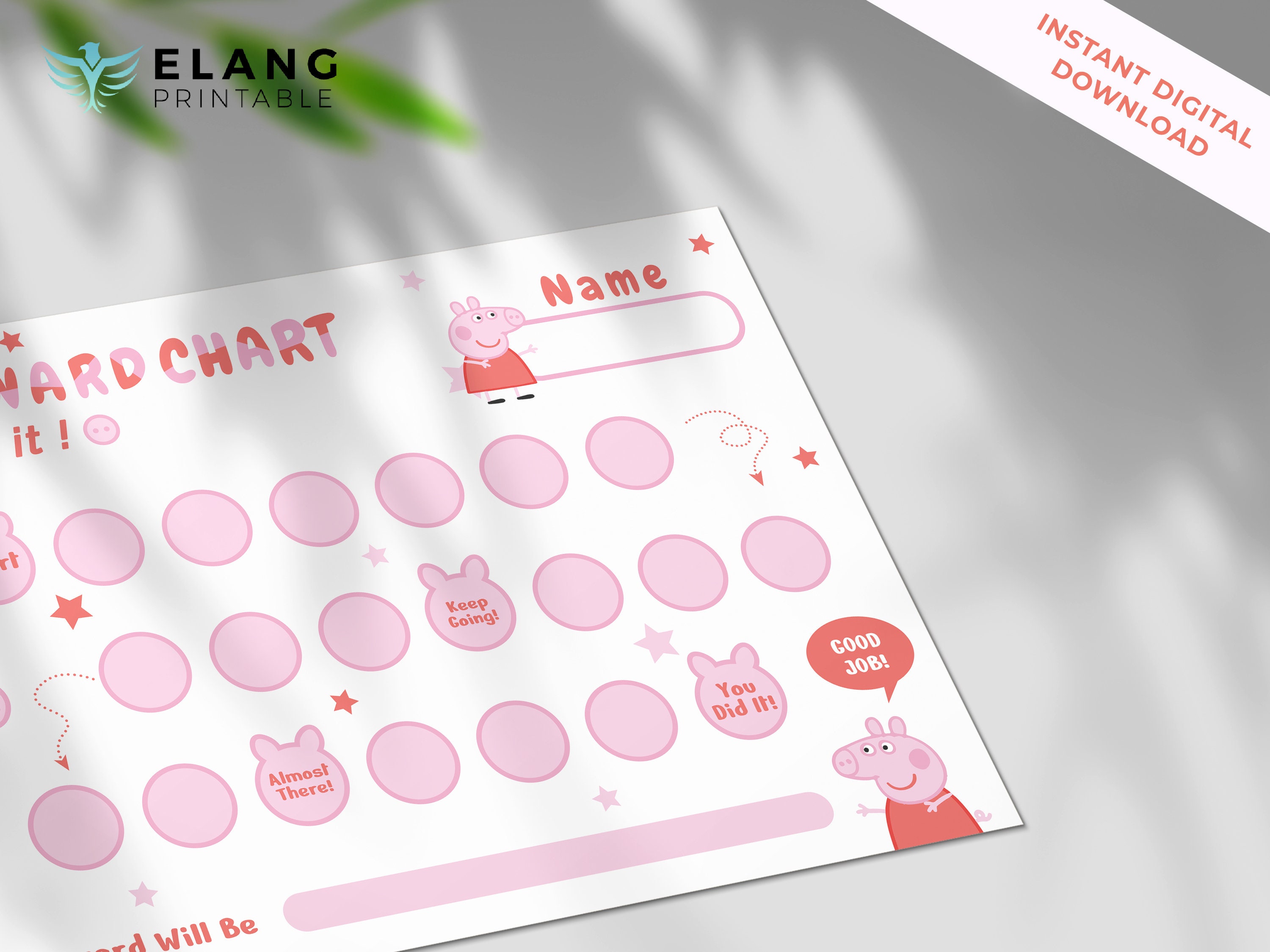 Printable Peppa Pig Reward Chart Instant Download Reward | Etsy