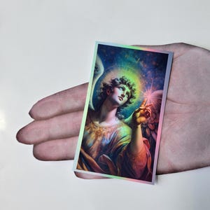 Gaze to the Heavens Engel Holographischer Vinyl-Aufkleber