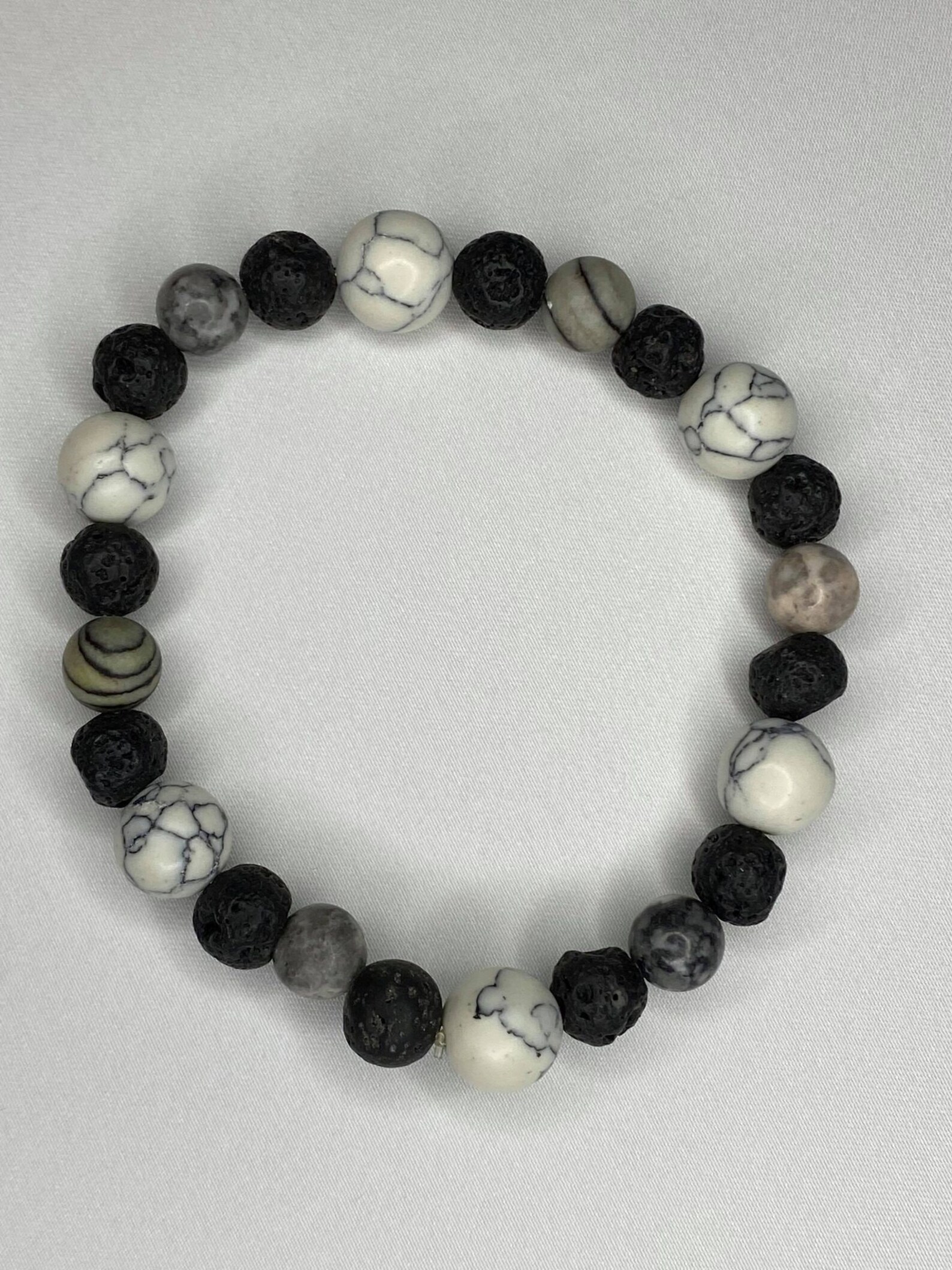 Natural Marble Beaded Bracelet Unique Jewelry Piece Handmade Etsy