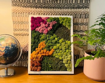 Preserved Moss Wall Art: Abstract Nature Home Decor (12x16 or 16x20)