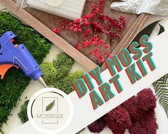 Moss & Floral Art Kit - DIY Dried Botanical Wall Art | Create your Own Living Decor | Nature Lovers | Unique Gifts | Team Building Activity