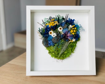 Preserved Moss Bouquet | Boho Floral Wall Art (9x10 in)