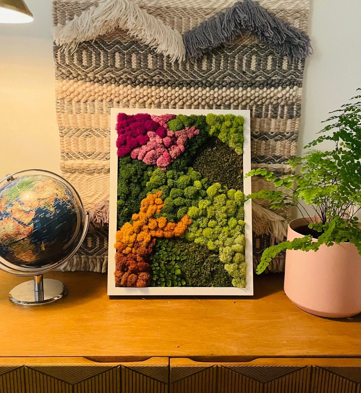 Moss Wall Art Nature Home Decor Preserved Moss Modern Etsy