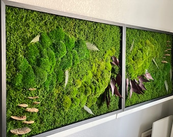 Preserved Moss Wall Art: Handmade Green Zen Decor