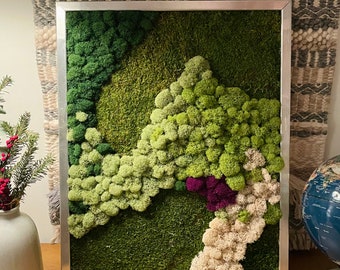 Van Der Moss Preserved Moss Wall Art | Handmade Rectangular Frame