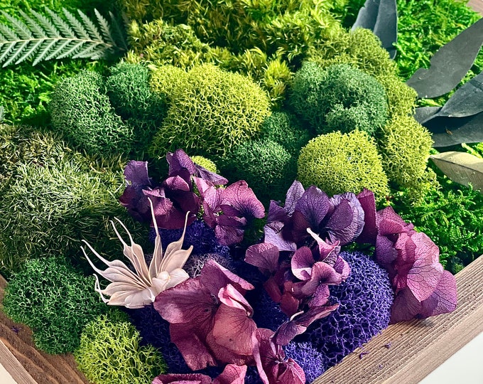 DIY Moss & Floral Art Kit (12x12 in) - Botanical Wall Decor