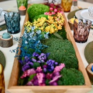 Table Centerpiece | Rainbow Art | Fall Table Decor | Moss Art | Wedding Table Decor | Boho Decor | Colorful Art | Handmade Gift