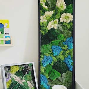 Flower Moss | Moss Wall Art | Preserved Moss | Nature Home Decor | Abstract Art | Color Pop | Handmade | Gift | Eco-Friendly