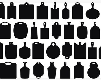Bundle of 48x Cutting Board pattern templates SVG / DXF, Ai, Vectric, Eps and Pdf for CNC and Woodworking. User's guide included.