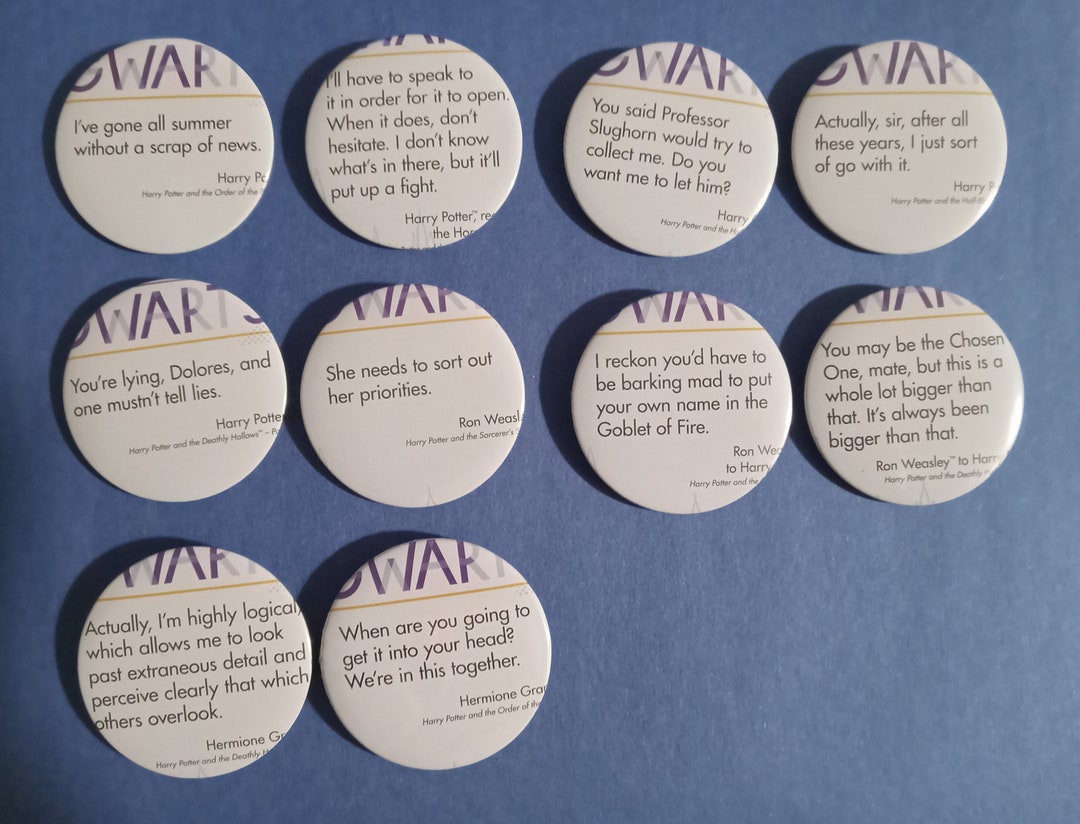 Harry Potter Golden Trio Quotes 58mm 2.25'' Etsy