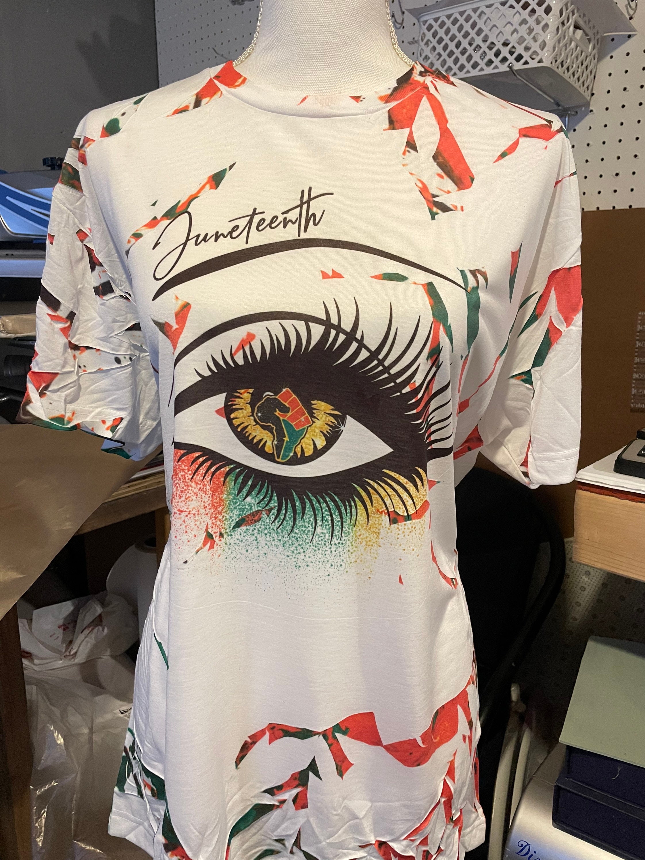 Custom Tye Dye Juneteenth Sublimation T-shirts/eye | Etsy
