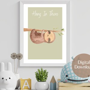 SET of 3 SLOTH PRINTS, Sleepy Baby Sloth Nursery Decor, Woodland ...