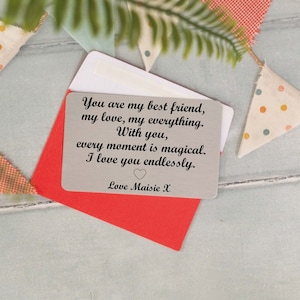 Personalisierte Sentimental Metal Brieftasche Karte you are my best friend - Individuell graviertes Andenken