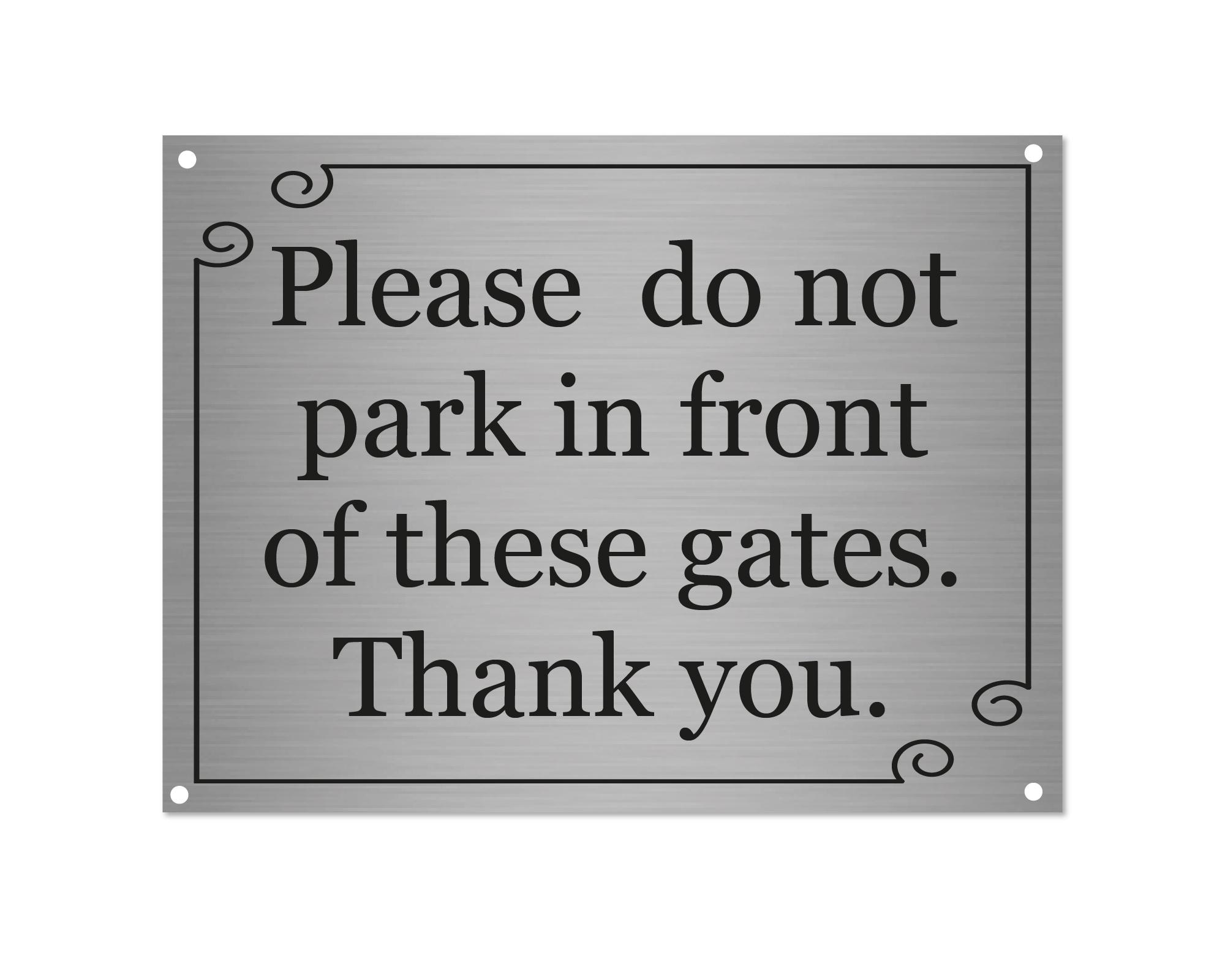 Cartello in metallo stile vintage con scritta in inglese No Parking Do Not Block Gate Parcheggio, 20 x 30,5