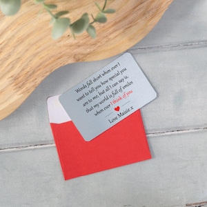 Personalisierte Sentimental Metal Brieftasche Karte Freund / Freundin Andenken