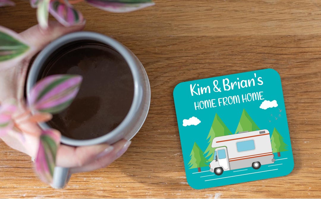 Personalised Home From Home Motorhome Coaster | Custom Caravan Gift ...
