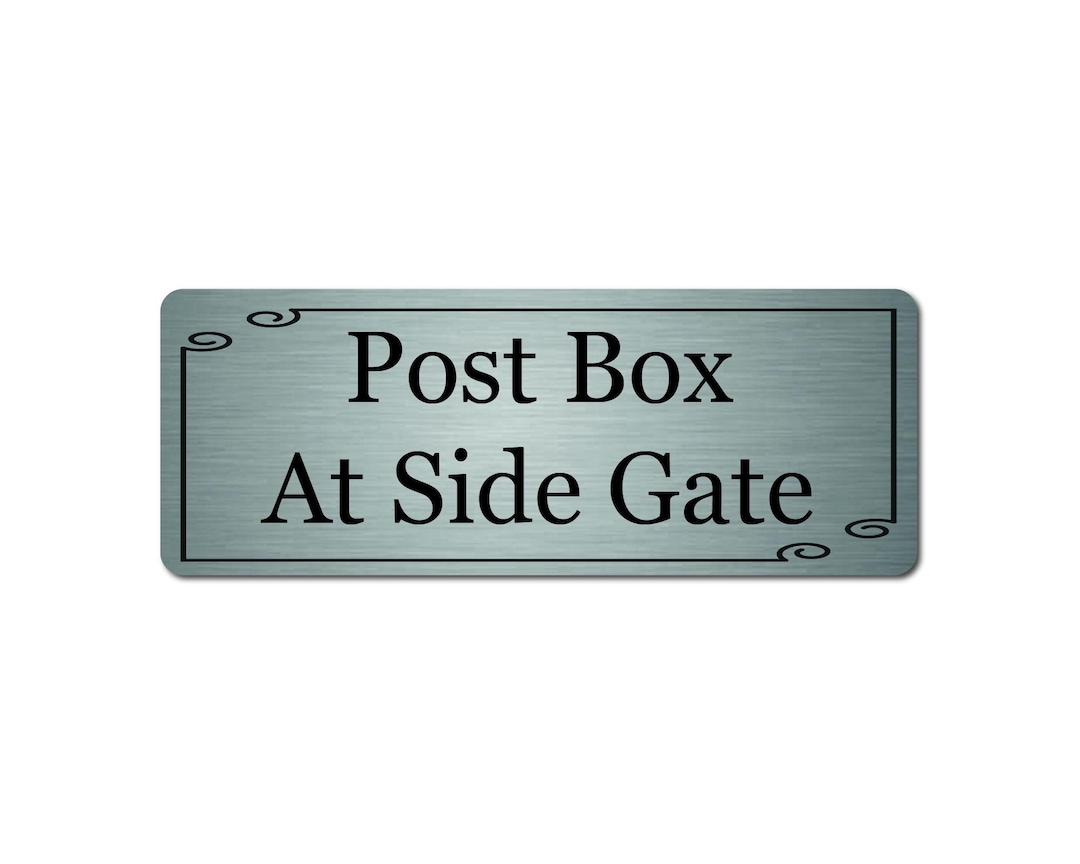 Side Gate Sign Metal Post Box at Side Gate Sign - Durable Aluminum Plaque 20 X 7.5 Cm ...