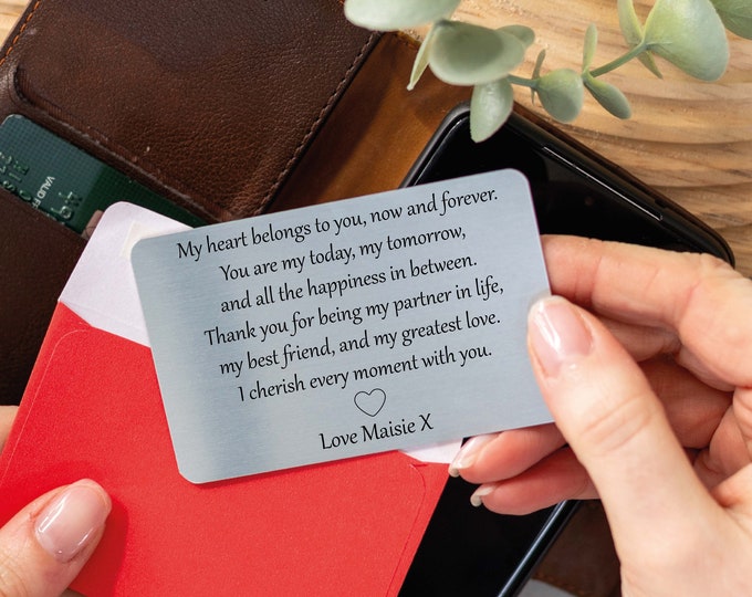 Personalised Sentimental Metal Wallet Card - Custom Keepsake