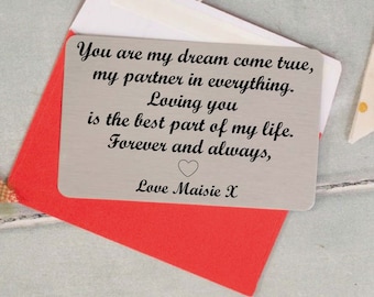 Personalised Sentimental Metal Wallet Card you are my best friend - Custom Engraved Keepsake