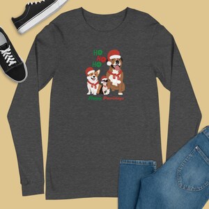 Happy Pawlidays langarm, Hunde Tshirt, Weihnachten Hunde Tshirt, Frohe Feiertage Tshirt, Damen kleidung, Winter kleidung