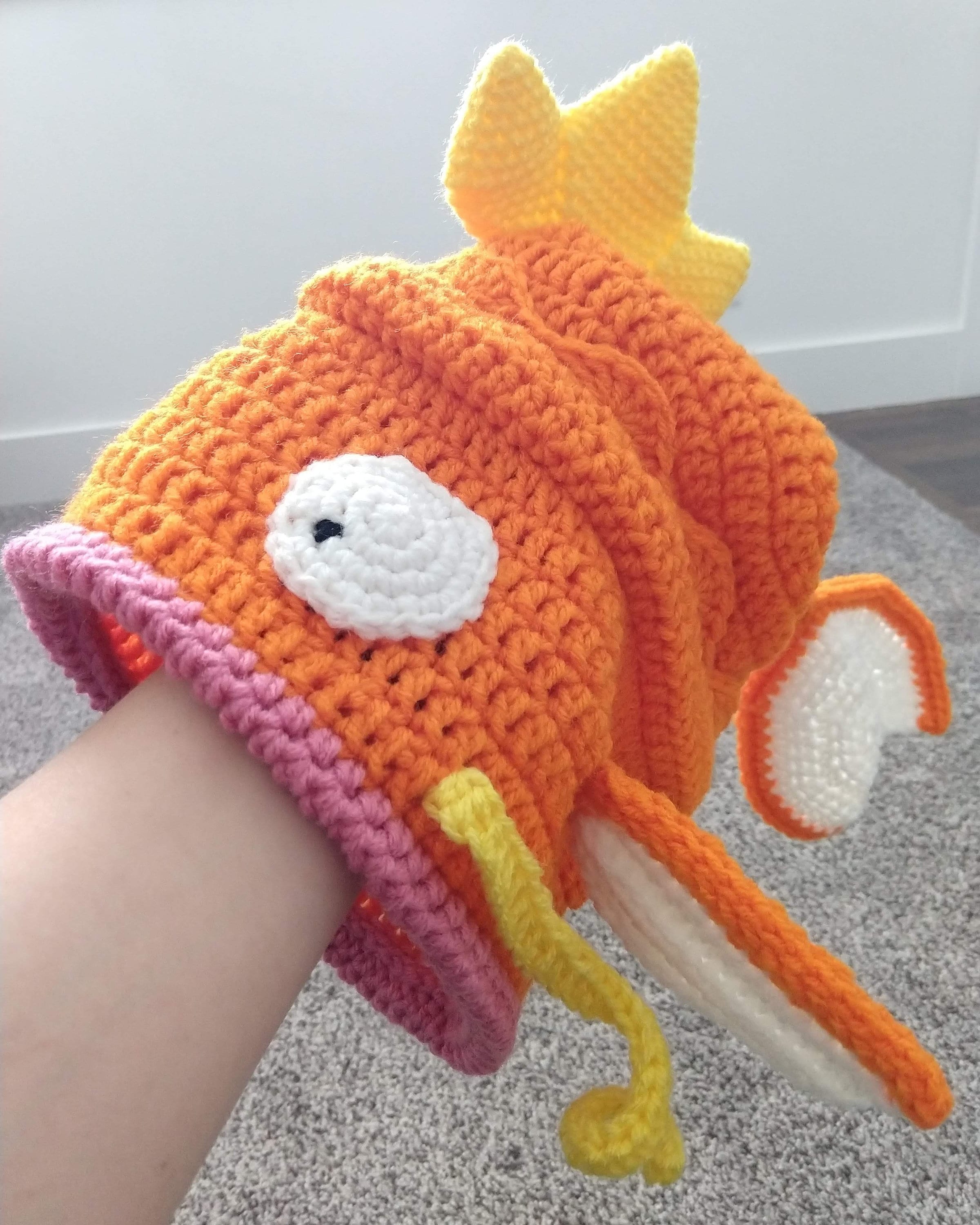 CROCHET PATTERN Useless Fish Slouchy Hat Magikarp Hat Pokemon Hat Crochet  Hat Child to Large Adult Sizes 