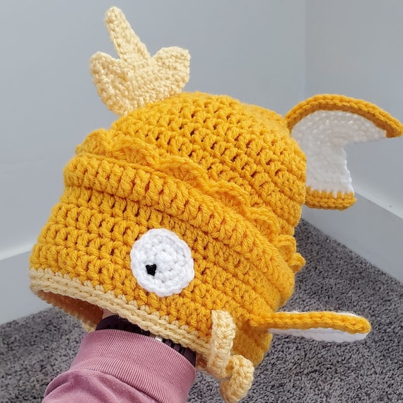 CROCHET PATTERN Little Useless Fish Slouchy Hat Magikarp Hat Pokemon Hat  Crochet Hat 0-6 Month to Toddler Sizes 