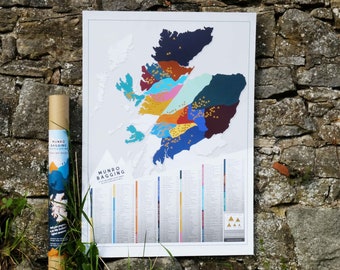 Munro Bagging Scratch Off Map | Munro Baggers Poster A1 | Scottish Hiking