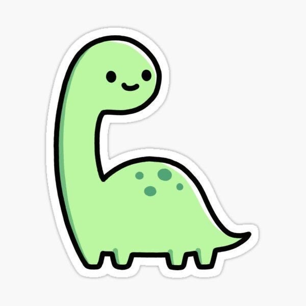 Aesthetic sticker Green dinosaur sticker | Etsy