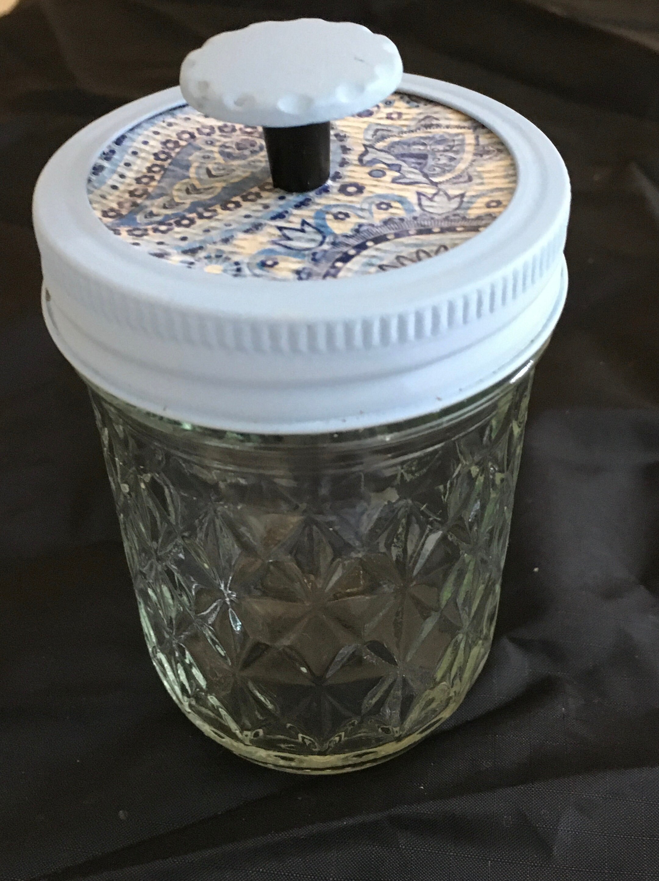 Glass Jars with Decoupaged Lids Etsy