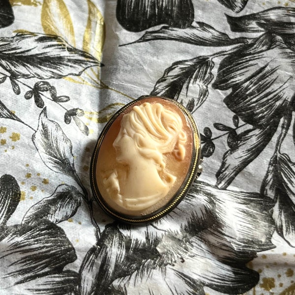 Lovely period antique 1800s English classic vintage retro cameo brooch pin pendant