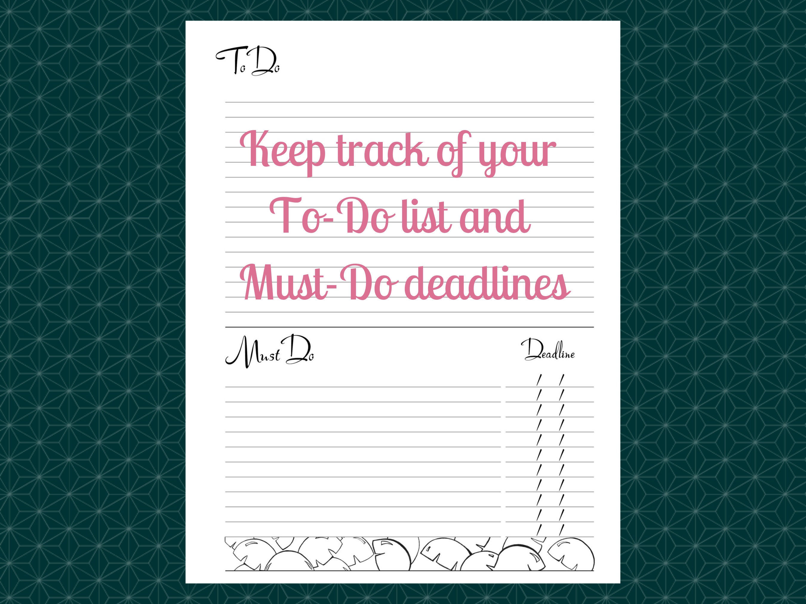 To-Do Planner Printable with Deadline Tracker l A4 A5 | Etsy