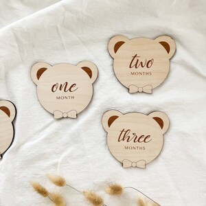 Teddy Bear Milestone Cards | Wooden Hello World | Baby Shower Gift ...