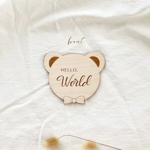 Teddy Bear Milestone Cards | Wooden Hello World | Baby Shower Gift ...