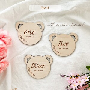 Teddy Bear Milestone Cards | Wooden Hello World | Baby Shower Gift ...