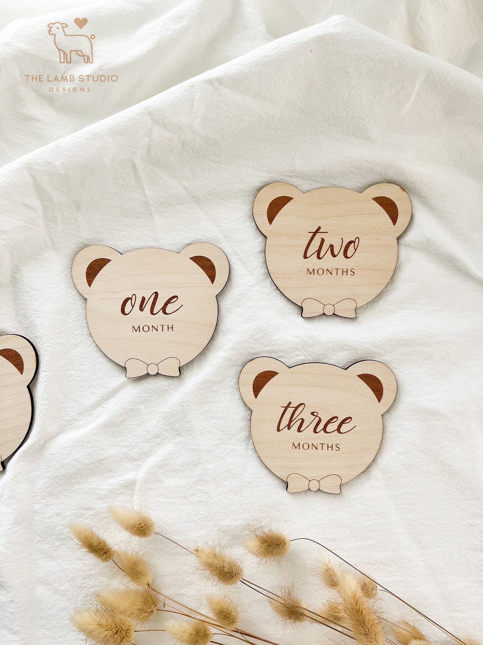 Teddy Bear Milestone Cards | Wooden Hello World | Baby Shower Gift ...