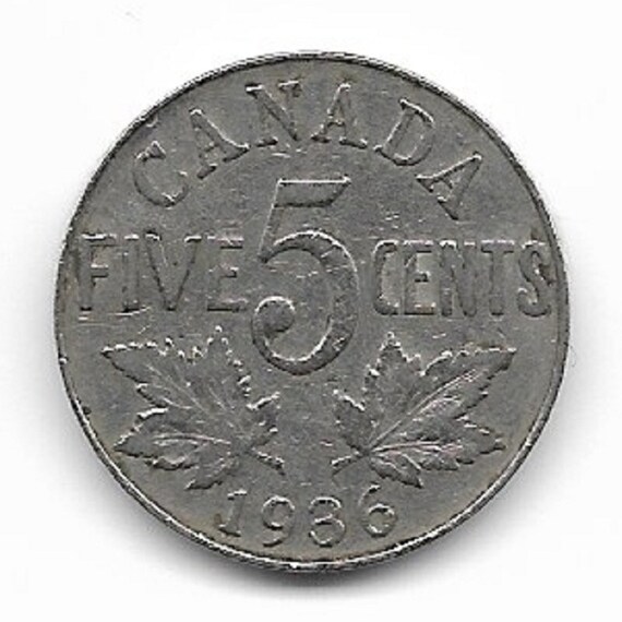 1933 CANADA  5 Cent Nickel Coin KING GEORGE V 