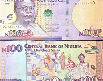 NIGERIA 100 Naira Banknote, B238dz (Replacement Note), UNCIRCULATED, 2024; features World first Internet read banknote