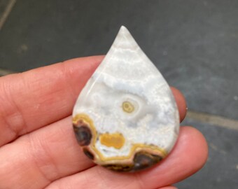 Large laguna agate gem cut cabochon - Drop shape large Mexican agate cab