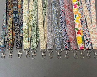 Liberty/Morris Fabric Handmade Lanyard *name personalisation available - read description*