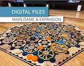 Catan-Inspired 4-Person Boardgame AND 5-6 Player Expansion - Laser Template & Glowforge File Download