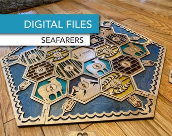 SEAFARERS inspirés de Catane (avec extension 5-6 joueurs) - Modèle laser et fichiers Glowforge