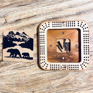 Mini Rib Board Mini Crib Board With Peg Storage - Bears in the Mountains - Baltic ...
