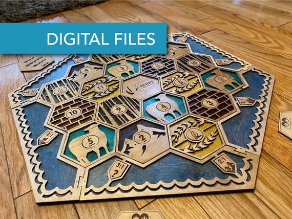 Catan-Inspired Boardgame - Laser Template & Glowforge Files