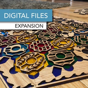 Catan-Inspired Boardgame 5-6 Player EXPANSION ONLY - Laser Template & Glowforge File Download