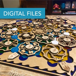 Catan-Inspired Boardgame - Laser Template & Glowforge File Download