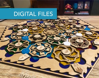 Catan-Inspired Boardgame - Laser Template & Glowforge File Download