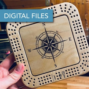TÉLÉCHARGEMENT DE FICHIER NUMÉRIQUE pour découpeuse laser - Mini tableau de bord avec rangement pour chevilles - Boussole
