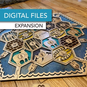 Catan-Inspired 5-6 Player EXPANSION ONLY - Laser Template & Glowforge Files