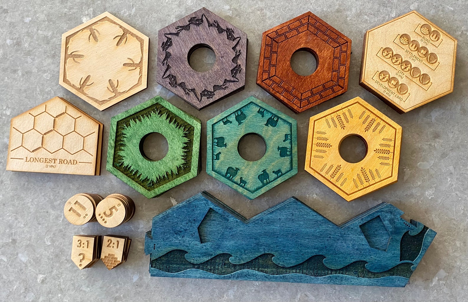 Settlers of Catan Laser Cut Template Files for Laser or Etsy Canada